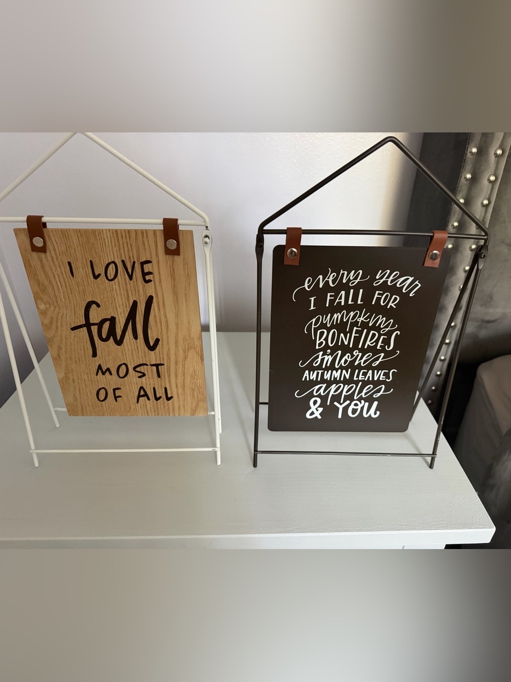 Autumn standing Signs Set - Brown & Wood Tones